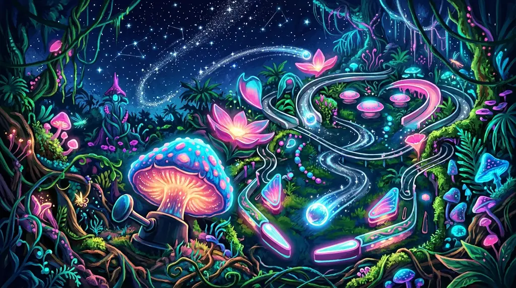 Glowing nocturnal jungle